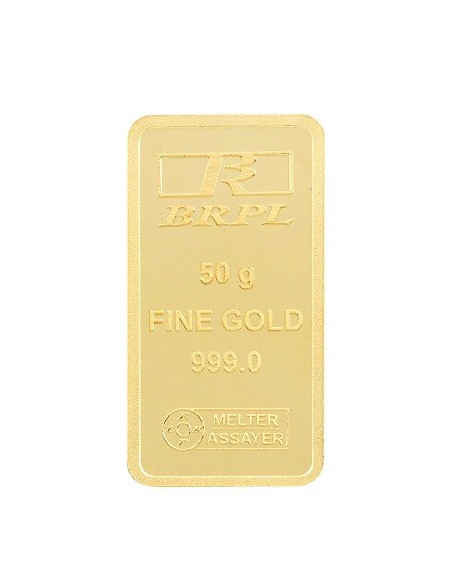 Buy BRPL Bangalore Refinery Gold Bar Of 50 Grams in 24kt  999 Purity