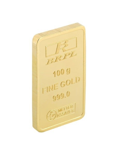 Buy BRPL Bangalore Refinery Gold Bar Of 100 Grams in 24Kt  999 Purity