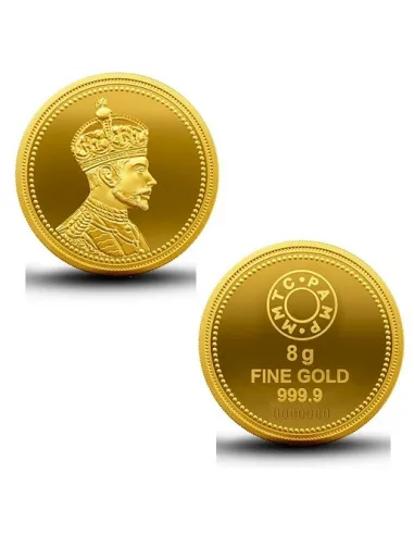 MMTC-PAMP King Gold Coin of 8 Grams 24 Karat in 999.9 Purity / Fineness in Certi Card