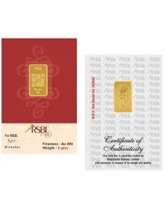 Buy RSBL Gold Bar 8 Grams 24Kt Gold 999 Purity I CoinBazaar