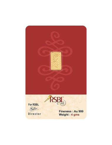 4 Gram Gold Bar - RSBL 24K (999 Purity) Ingot | Live Price Today