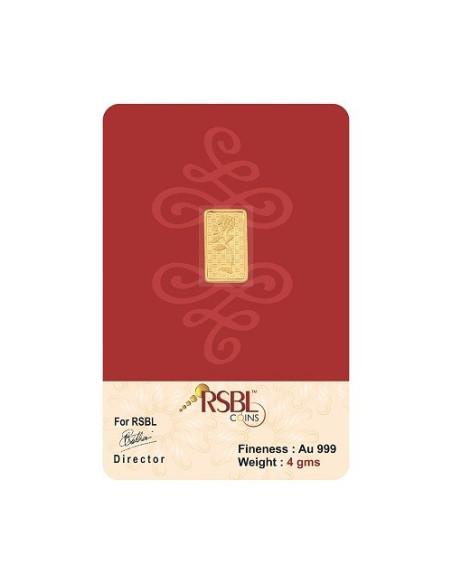 4 Gram Gold Bar - RSBL 24K (999 Purity) Ingot | Live Price Today