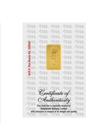 4 Gram Gold Bar - RSBL 24K (999 Purity) Ingot | Live Price Today