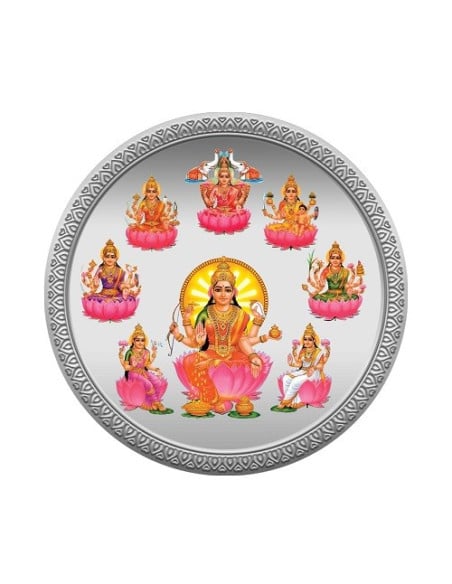 MMTC PAMP Ashtalakshmi Colored Silver Coin of 50 Gram in 999.9 Purity