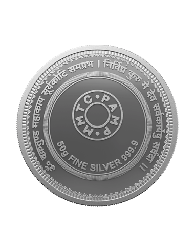 MMTC PAMP Colorful Lord Ganesha Coin of 50 Gram in 999.9 Purity