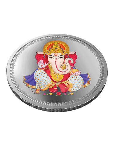 MMTC PAMP Colorful Lord Ganesha Coin of 50 Gram in 999.9 Purity
