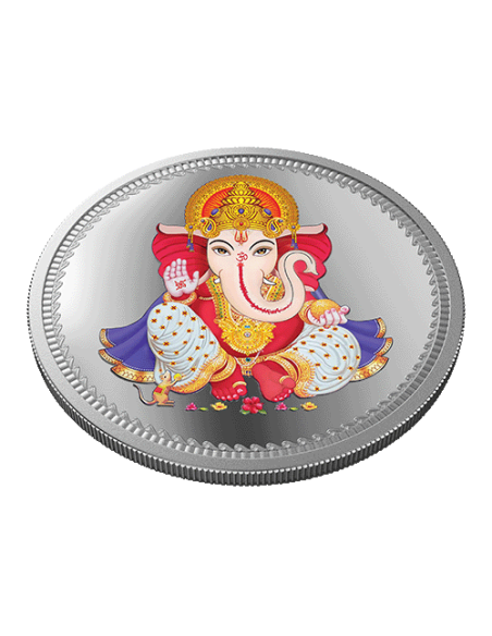 MMTC PAMP Colorful Lord Ganesha Coin of 50 Gram in 999.9 Purity