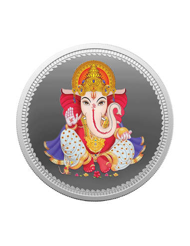 MMTC PAMP Colorful Lord Ganesha Coin of 50 Gram in 999.9 Purity