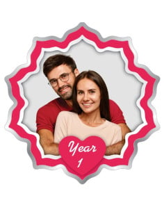 Precious Moments Personalised BIS Hallmarked Wedding Anniversary Silver Flower Shape Coin Of 50 Gram in 999 Purity by ACPL