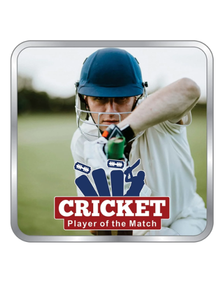 Precious Moments Personalised BIS Hallmarked Sports Silver Square Coin Of 50 Gram in 999 Purity / Fineness By ACPL