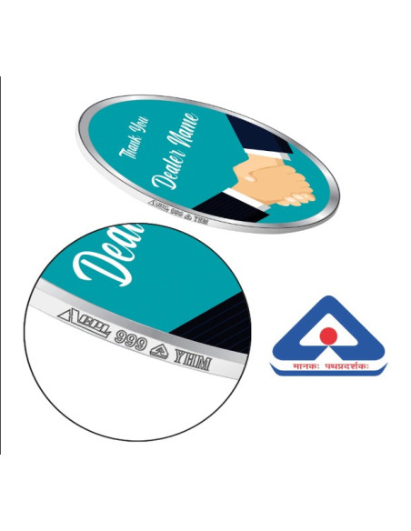 ACPL Personalised BIS Hallmarked Gifting Dealer Silver Coin Of 10 Gram in 999 Purity / Fineness