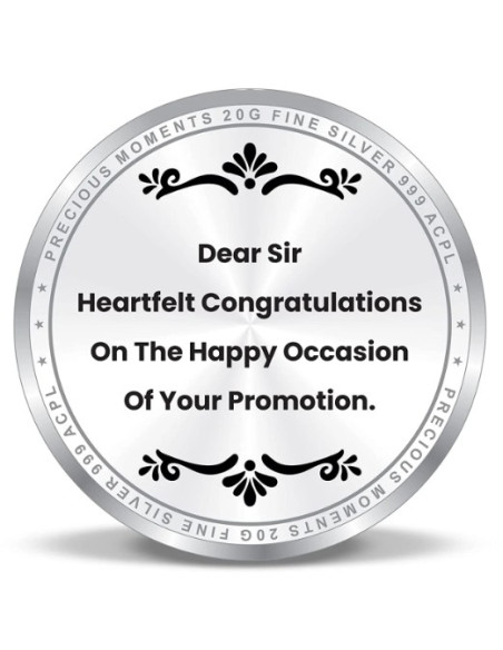 ACPL Personalised BIS Hallmarked Officer Promotion Silver Coin Of 10 Gram in 999 Purity / Fineness