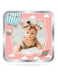 ACPL Personalised BIS Hallmarked New Born Baby Girl Silver Square Coin Of 10 Gram in 999 Purity / Fineness