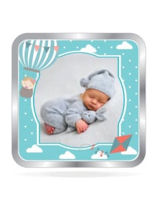 ACPL Personalised BIS Hallmarked New Born Baby Boy Silver Square Coin Of 10 Gram in 999 Purity / Fineness