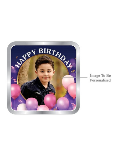 ACPL Personalised BIS Hallmarked Happy Birthday Silver Square Coin Of 10 Gram in 999 Purity / Fineness