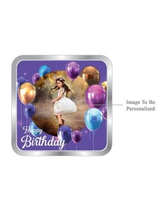 ACPL Personalised BIS Hallmarked Happy Birthday Silver Square Coin Of 10 Gram in 999 Purity / Fineness