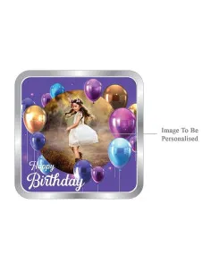 ACPL Personalised BIS Hallmarked Happy Birthday Silver Square Coin Of 10 Gram in 999 Purity / Fineness
