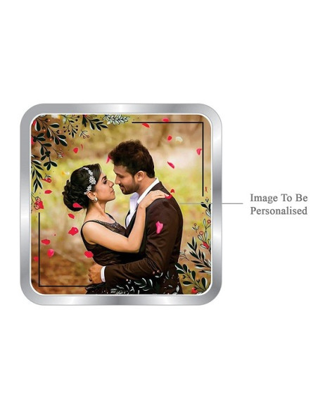 ACPL Personalised BIS Hallmarked Newly Married Silver Square Coin Of 10 Gram in 999 Purity / Fineness