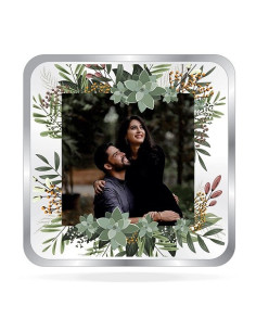 ACPL Personalised BIS Hallmarked Newly Married Silver Square Coin Of 10 Gram in 999 Purity / Fineness