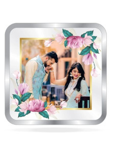 ACPL Personalised BIS Hallmarked Newly Married Silver Square Coin Of 10 Gram in 999 Purity / Fineness
