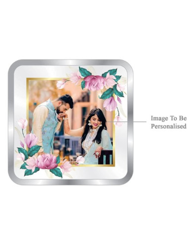 ACPL Personalised BIS Hallmarked Newly Married Silver Square Coin Of 10 Gram in 999 Purity / Fineness
