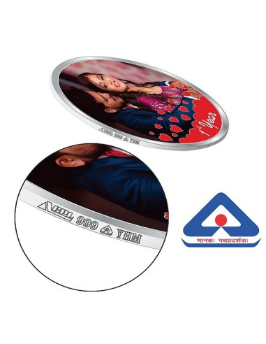 ACPL Personalised BIS Hallmarked Wedding Anniversaery Silver Coin Of 10 Gram in 999 Purity / Fineness