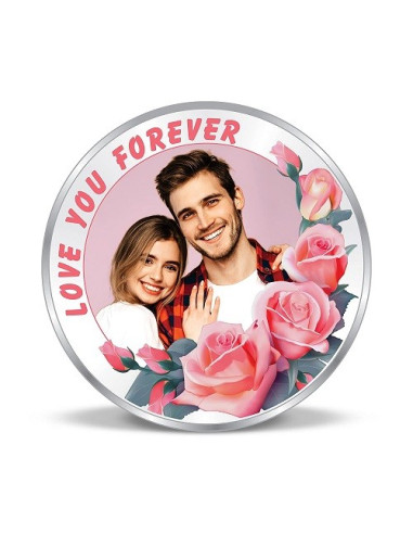 Precious Moments Personalised BIS Hallmarked Love You Forever Silver Coin Of 50 Gram in 999 Purity / Fineness By ACPL