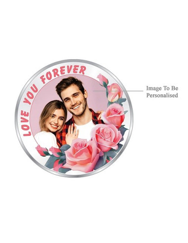 Precious Moments Personalised BIS Hallmarked Love You Forever Silver Coin Of 50 Gram in 999 Purity / Fineness By ACPL