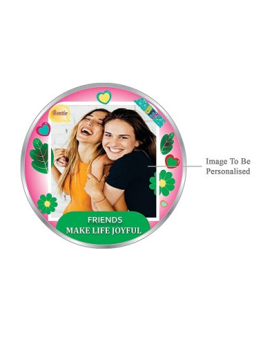 Precious Moments Personalised BIS Hallmarked Happy Friendship Day Silver Coin Of 50 Gram in 999 Purity / Fineness By ACPL