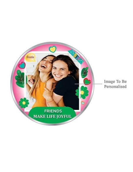 Precious Moments Personalised BIS Hallmarked Happy Friendship Day Silver Coin Of 50 Gram in 999 Purity / Fineness By ACPL