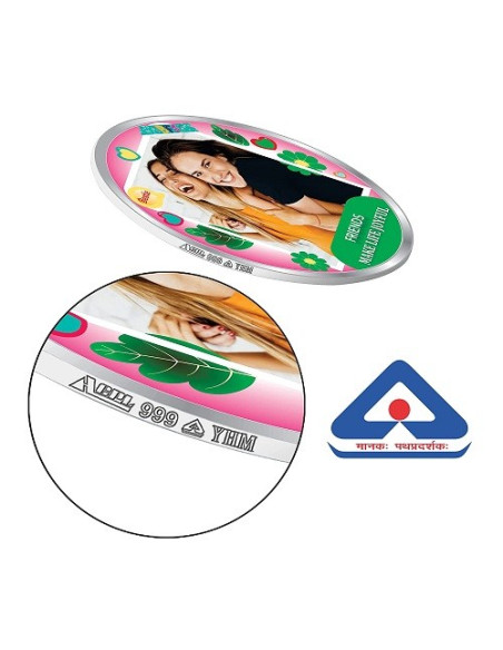 Precious Moments Personalised BIS Hallmarked Happy Friendship Day Silver Coin Of 50 Gram in 999 Purity / Fineness By ACPL