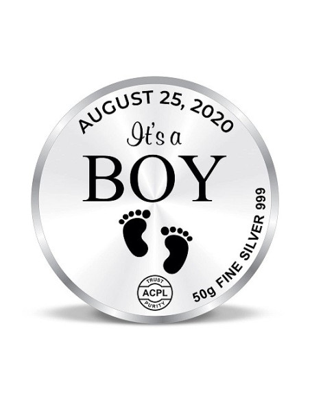 Precious Moments Personalised BIS Hallmarked New Born Baby Boy Silver