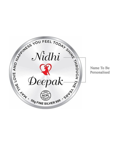 Precious Moments Personalised BIS Hallmarked Newly Married Silver Coin