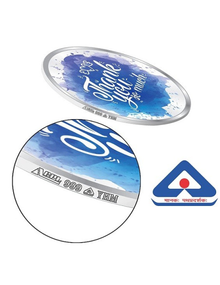 ACPL Personalised BIS Hallmarked Thank You Silver Coin Of 10 Gram in 999 Purity / Fineness