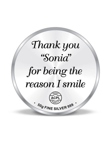 Precious Moments Personalised BIS Hallmarked Thank You Silver Coin Of