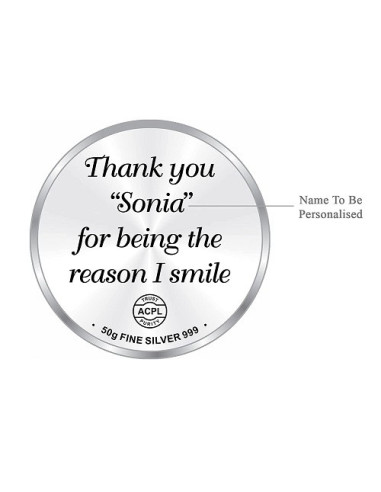 Precious Moments Personalised BIS Hallmarked Thank You Silver Coin Of