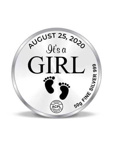 Precious Moments Personalised BIS Hallmarked New Born Baby Girl Silver