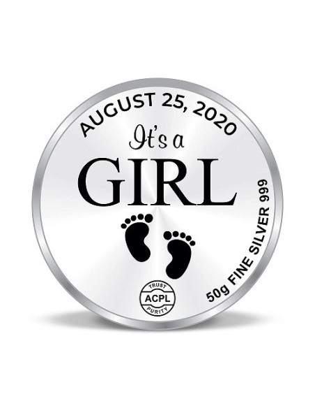 Precious Moments Personalised BIS Hallmarked New Born Baby Girl Silver