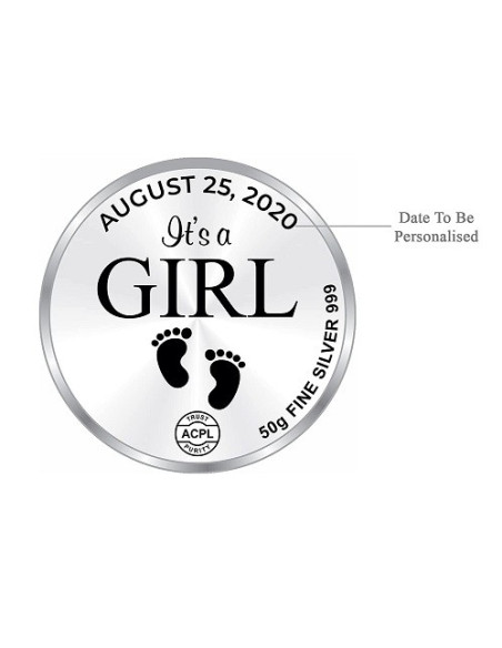 Precious Moments Personalised BIS Hallmarked New Born Baby Girl Silver
