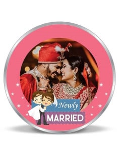 ACPL Personalised BIS Hallmarked Newly Married Silver Coin Of 10 Gram in 999 Purity / Fineness