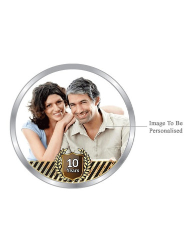 ACPL Personalised BIS Hallmarked Anniversaery Silver Coin Of 10 Gram in 999 Purity / Fineness