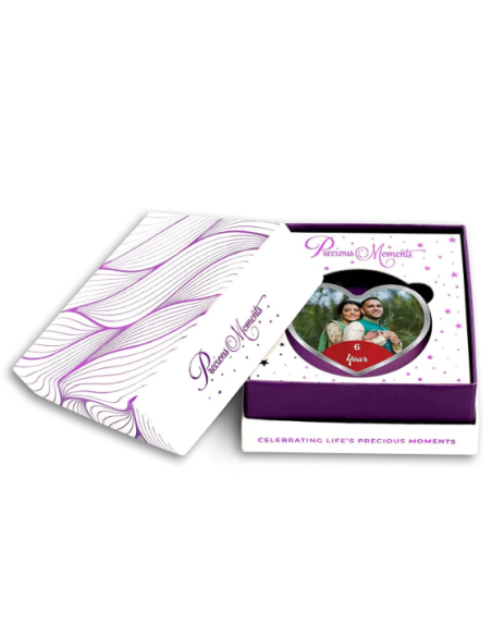 Precious Moments Personalised BIS Hallmarked New Married Silver Heart Shape Coin Of 20 Gram in 999 Purity by ACPL