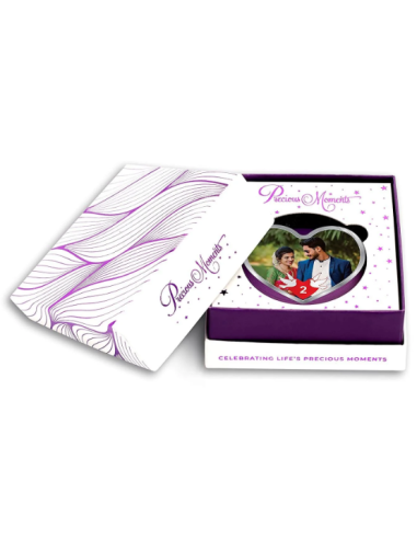 Precious Moments Personalised BIS Hallmarked Happy Married Silver Heart Shape Coin Of 20 Gram in 999 Purity by ACPL