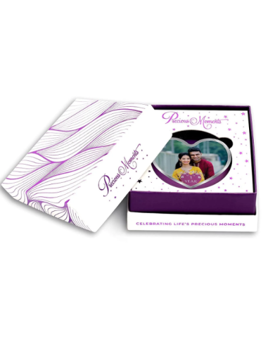 Precious Moments Personalised BIS Hallmarked New Married Silver Heart Shape Coin Of 20 Gram in 999 Purity by ACPL