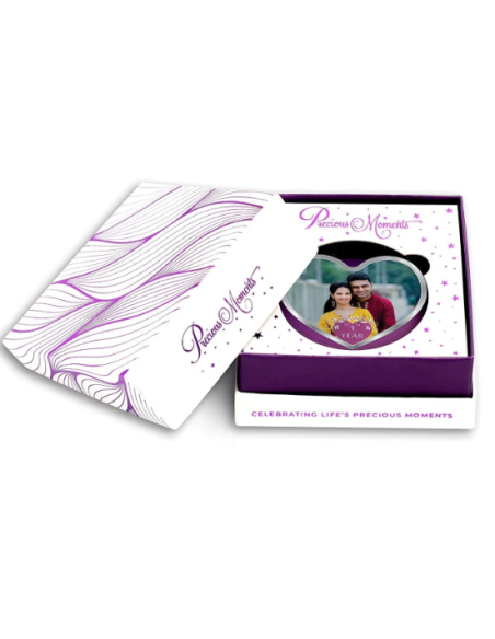 Precious Moments Personalised BIS Hallmarked New Married Silver Heart Shape Coin Of 20 Gram in 999 Purity by ACPL