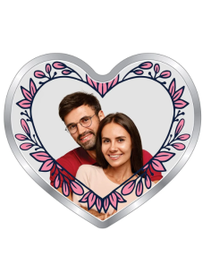 Precious Moments Personalised BIS Hallmarked Happy Married Silver Heart Shape Coin Of 20 Gram in 999 Purity by ACPL