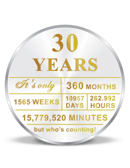 Precious Moments Personalised BIS Hallmarked Happy Birthday Silver Coin Of 20 Gram in 999 Purity / Fineness By ACPL