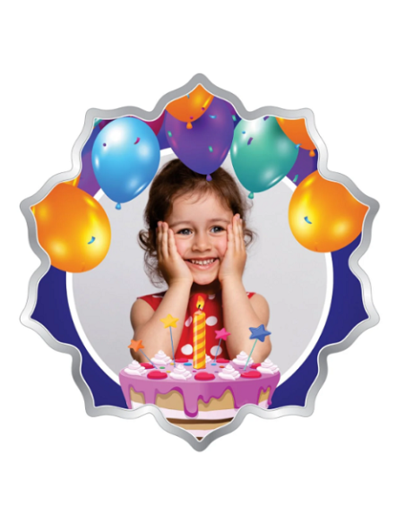 Precious Moments Personalised BIS Hallmarked Happy Birthday Silver Flower Shape Coin Of 50 Gram in 999 Purity / Fineness By ACPL