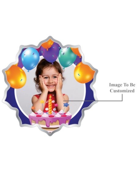 Precious Moments Personalised BIS Hallmarked Happy Birthday Silver Flower Shape Coin Of 50 Gram in 999 Purity / Fineness By ACPL