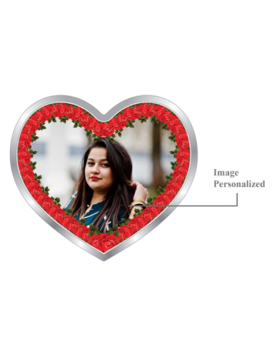 Precious Moments Personalised BIS Hallmarked Happy Valentines Day Silver Heart Shape Coin Of 20 Gram in 999 Purity by ACPL